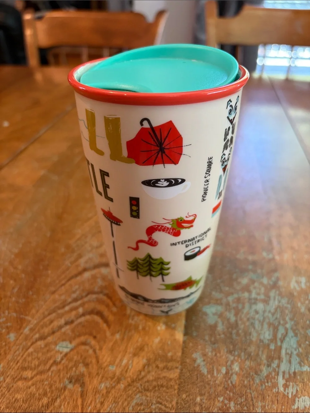 Starbucks Seattle Wall Ceramic Tumbler Mug 12 oz